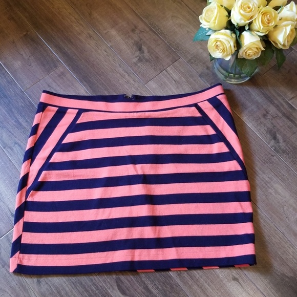 🌺Sporty mini skirt/blue & orange stripe - Picture 2 of 3